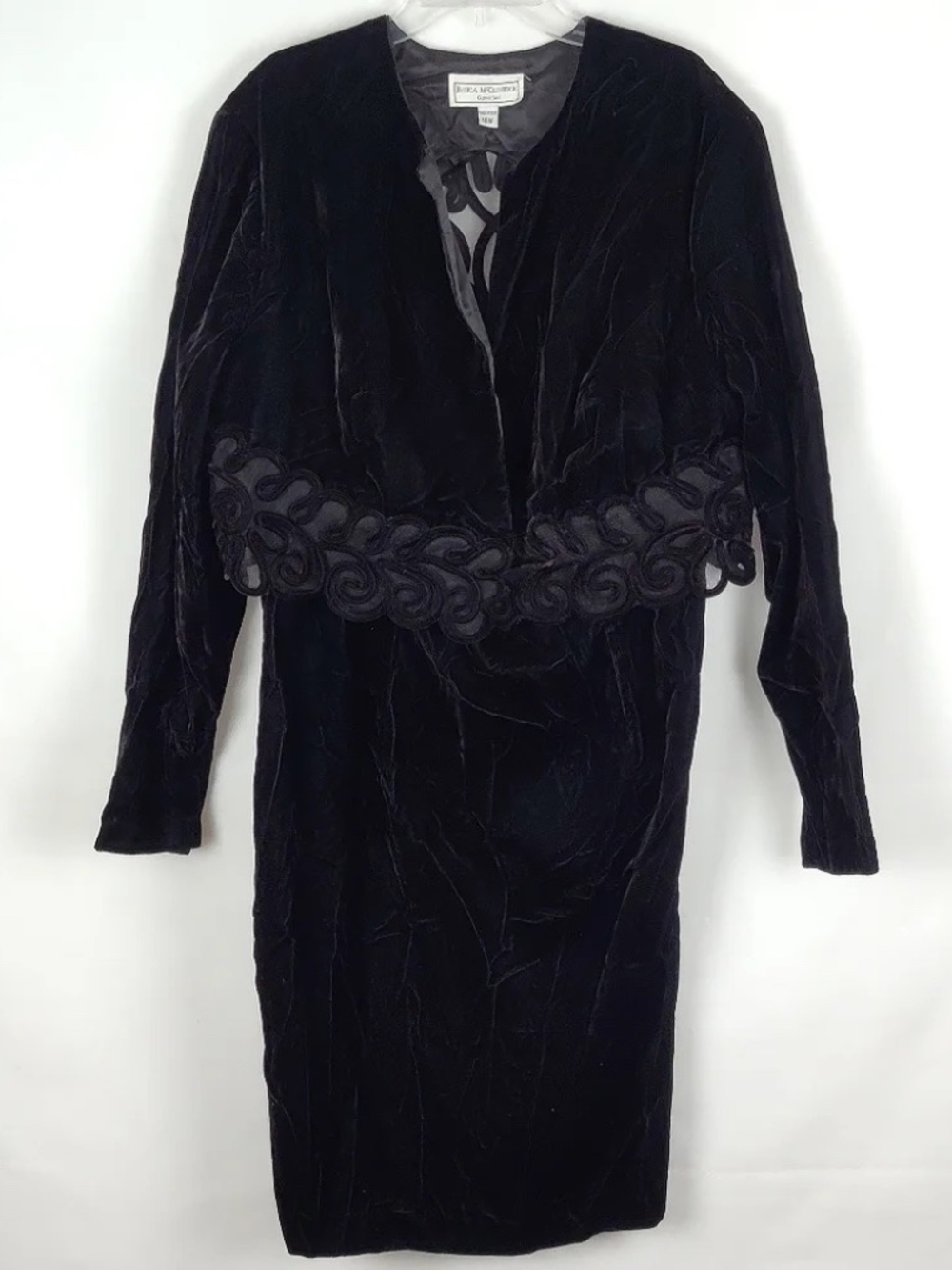 90's Y2K Vintage Jessica McClintock Velvet Dress W/ Cardigan Whimsigoth Cocktail